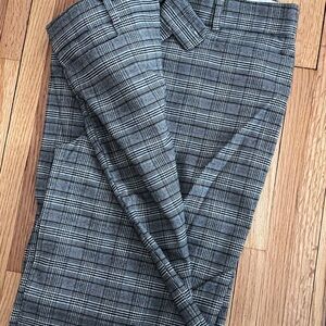 LOFT Black and White Checkered Trousers